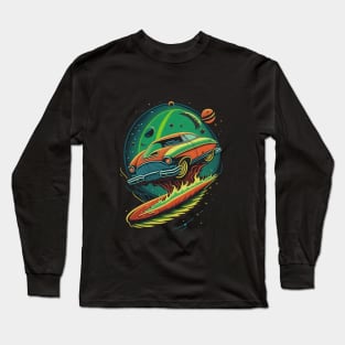 Playful car in space Long Sleeve T-Shirt